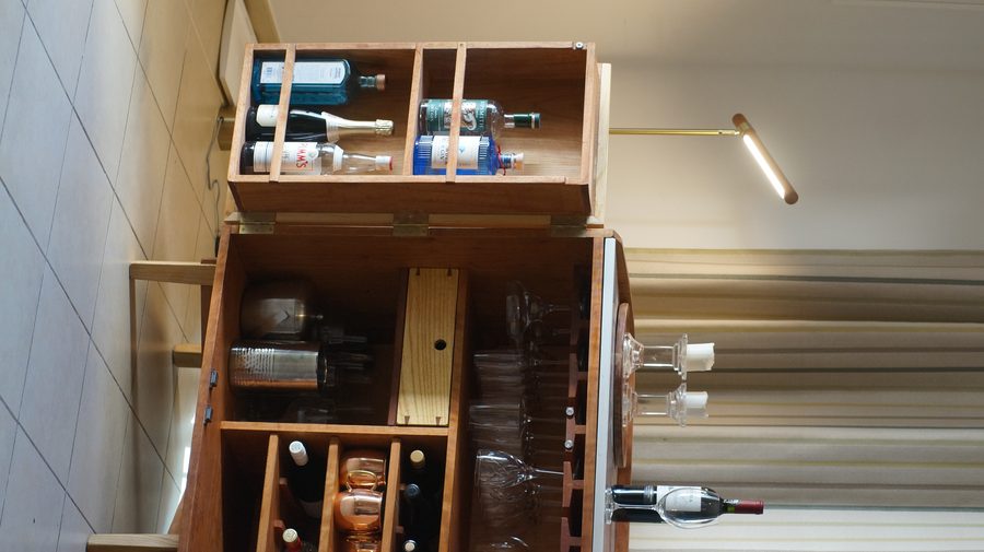 Bar cabinet with joinery