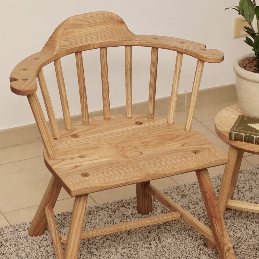 Stick arm chair in ash